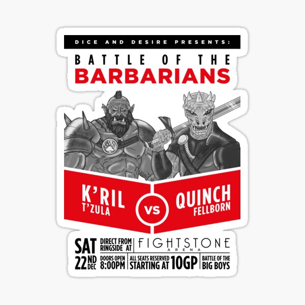 Battle of the barbarians Sticker