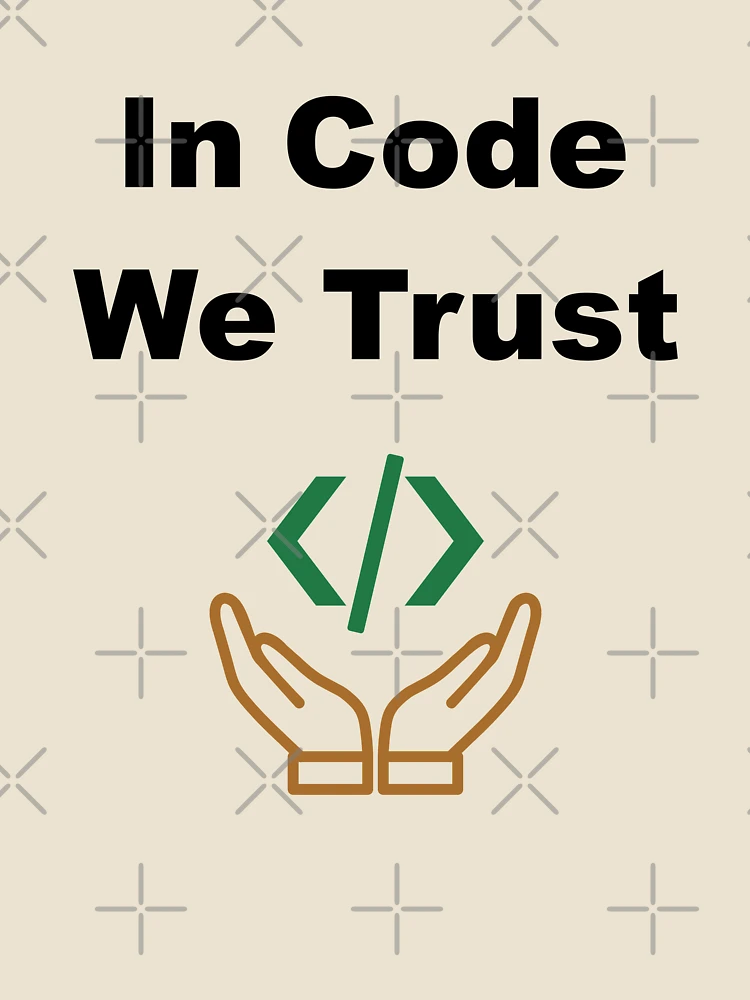 Thumbnail 4 of 4, Relaxed T-Shirt, In Code We Trust, Source Code, Software Engineer, Computer Science, Web Code, Web, WWW, Programming Humor, HTML Tag, Text on Top designed and sold by Max-Wear.