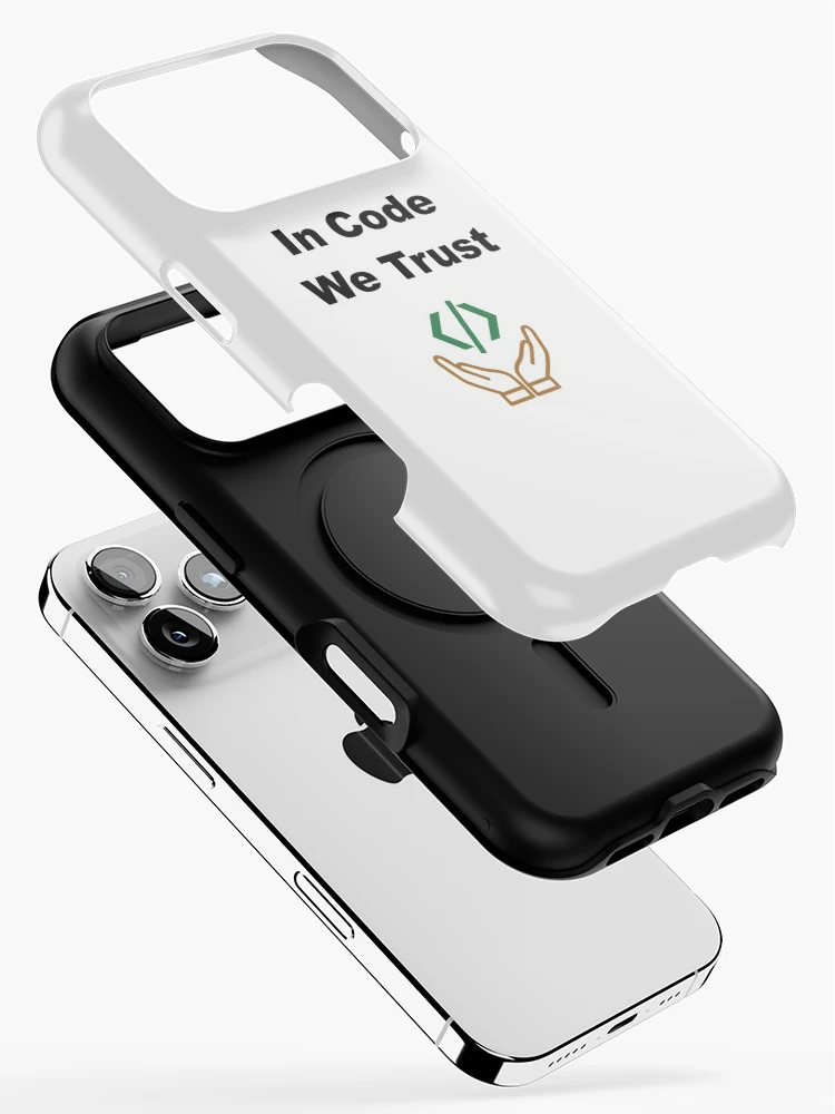 Thumbnail 2 of 4, iPhone Case, In Code We Trust, Source Code, Software Engineer, Computer Science, Web Code, Web, WWW, Programming Humor, HTML Tag, Text on Top designed and sold by Max-Wear.