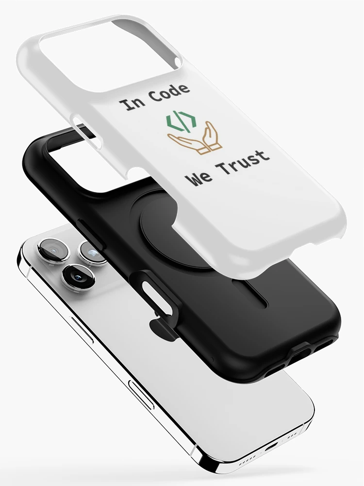 Thumbnail 2 of 4, iPhone Case, In Code We Trust, Source Code, Software Engineer, Computer Science, Web Code, Web, WWW, Programming Humor, HTML Tag, Dark Text designed and sold by Max-Wear.