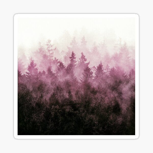 Item preview, The Heart Of My Heart // Vintage Fuchsia Raspberry Fairytale Forest With Cascadia Trees Covered In Magic Fog designed and sold by Tordis Kayma.