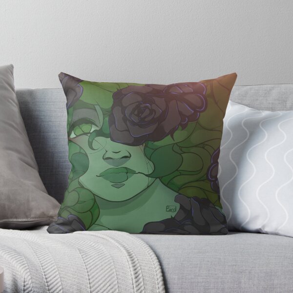 Haunted Garden Rose Throw Pillow