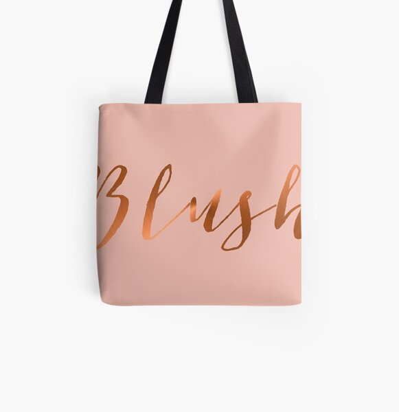 Blush Pink and Copper Make up Bag All Over Print Tote Bag