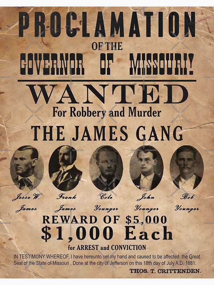 James Gang Wanted Poster Premium Matte Vertical Poster sold by