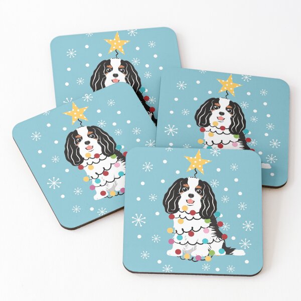 Item preview, Tri Color Cavalier King Charles Spaniel Christmas Tree designed and sold by Lulupainting.