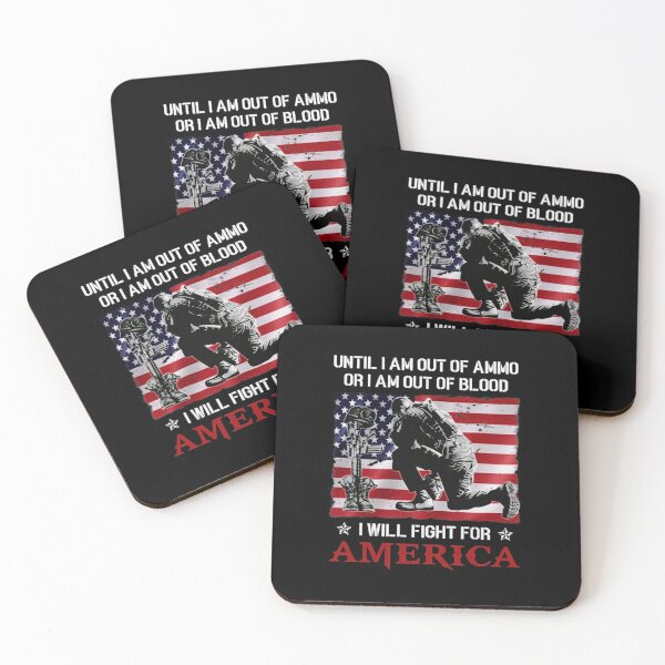 Item preview, Until i am out of ammo or i am out of blood i will fight for america American flag veteran pride designed and sold by ArronsBooth.