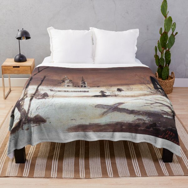 Item preview, Village cemetery in the Moonlight - Alexei Kondratyevich Savrasov  designed and sold by Vintage Designs +.