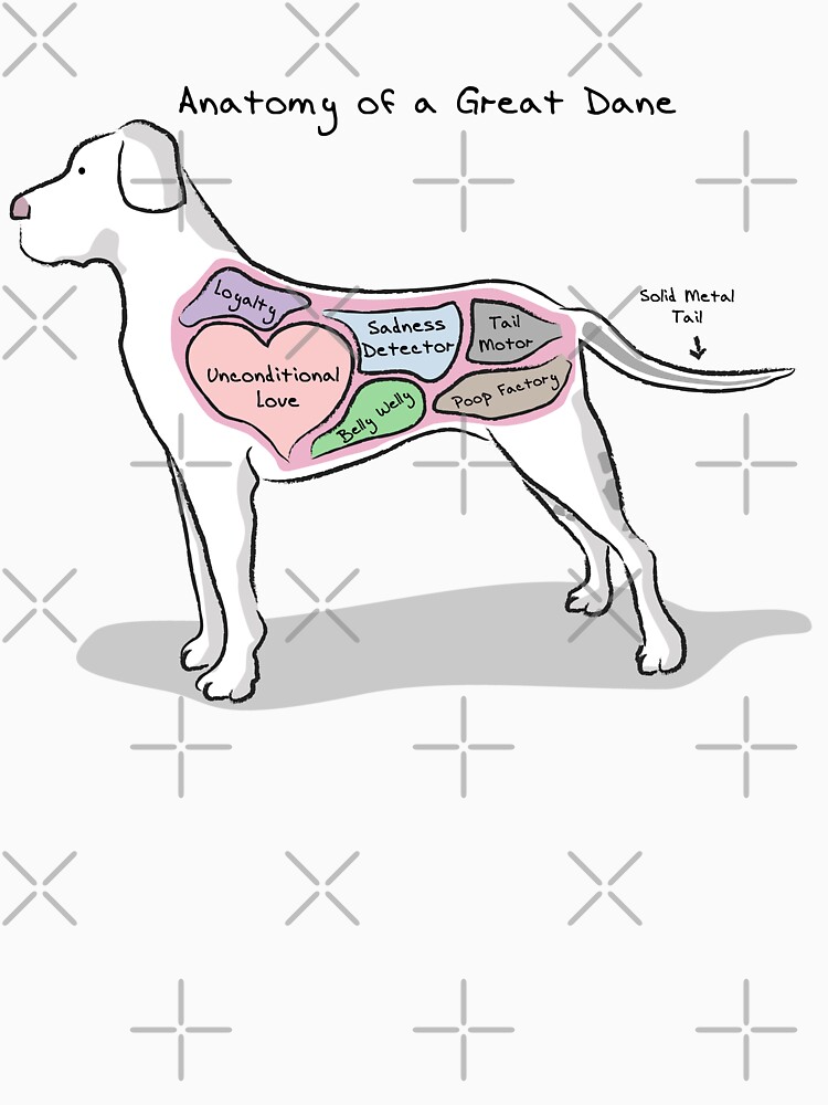 "Anatomy of a Great Dane" T-shirt by MommySketchpad | Redbubble