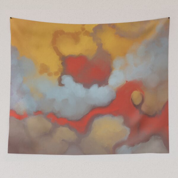 Aperçu de l'œuvre Abstract, contemporary, painting, pattern, red, ochre, light grey créée et vendue par Svitac.
