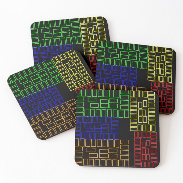Item preview, Red Yellow Green Blue Orange Abstract Rectangle Neon designed and sold by HydeZero.