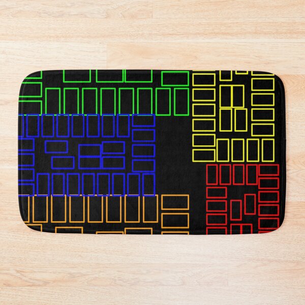 Item preview, Red Yellow Green Blue Orange Abstract Rectangle Neon designed and sold by HydeZero.