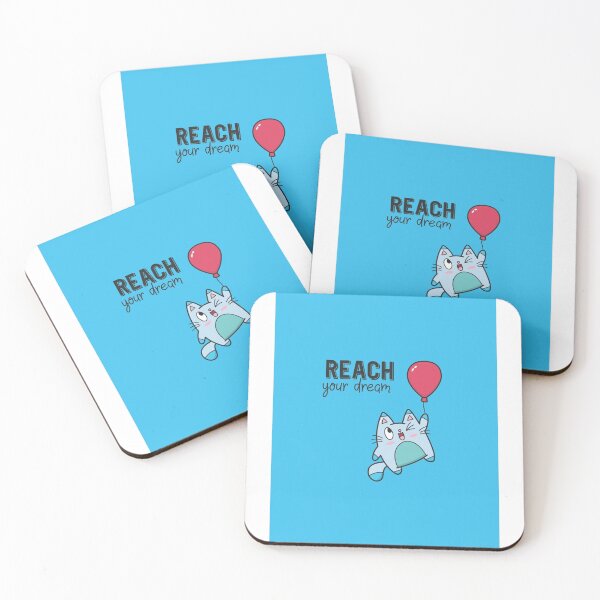 Item preview, Reach Your Dream Floating Kittie Graphic  designed and sold by LemonMuMu.