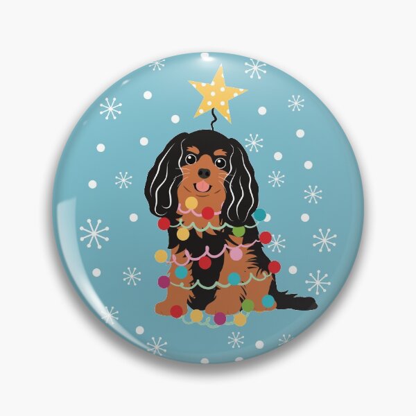 Item preview, Black and Tan Cavalier King Charles Spaniel Christmas Tree designed and sold by Lulupainting.