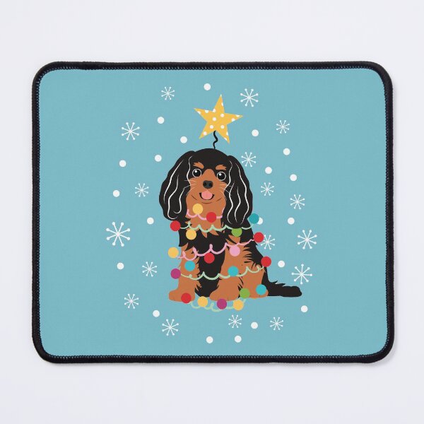 Item preview, Black and Tan Cavalier King Charles Spaniel Christmas Tree designed and sold by Lulupainting.