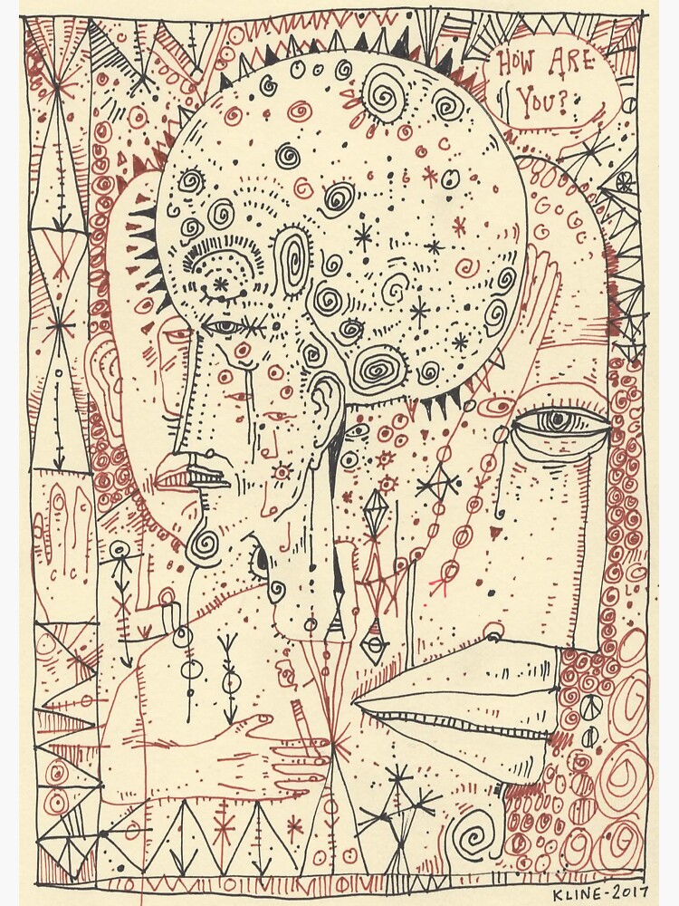 "How are you? Print of an original Drawing" Sticker for Sale by