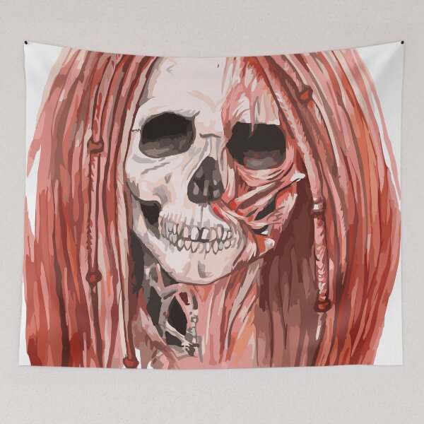 Item preview, a horror skull with dreadlocks designed and sold by AlinaGil.