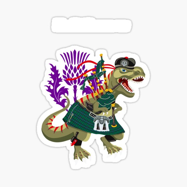 Item preview, Clanosaurus Rex MacKAYsaurus Plaid MacKay GREEN Scotland Ireland Family Tartan designed and sold by Lisa Rotenberg.