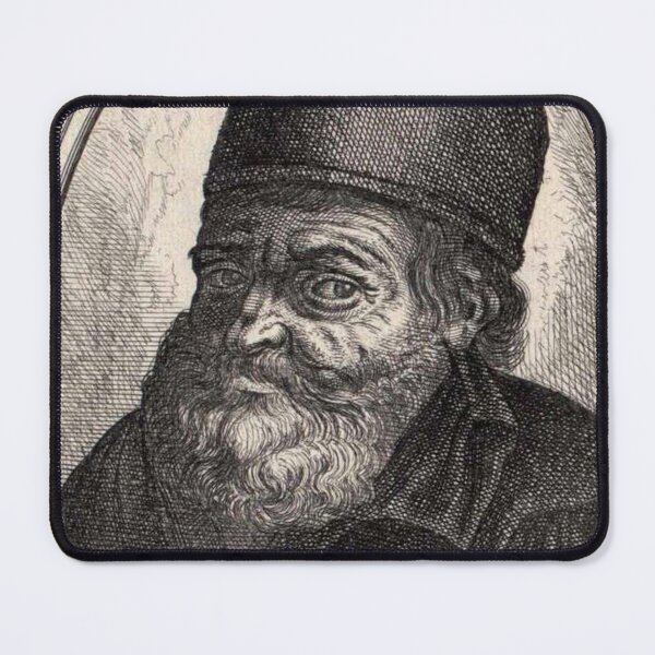 Item preview, The Alchemist Nicolas Flamel line engraving artwork designed and sold by Vintage Designs +.