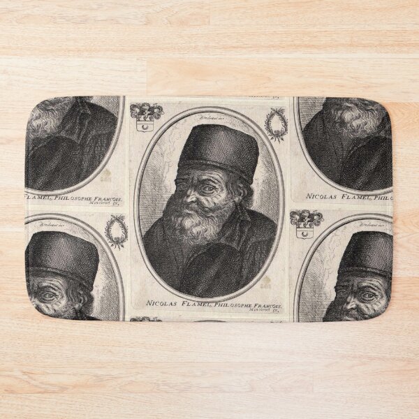 Item preview, The Alchemist Nicolas Flamel line engraving artwork designed and sold by Vintage Designs +.