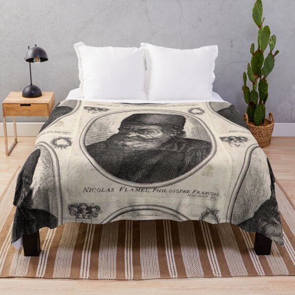 Item preview, The Alchemist Nicolas Flamel line engraving artwork designed and sold by Vintage Designs +.