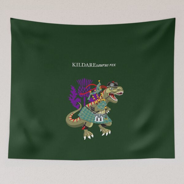 Item preview, Clanosaurus Rex KILDAREsaurus Plaid Kildare Irish Ireland Family Tartan designed and sold by Lisa Rotenberg.