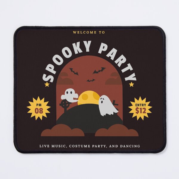 Item preview, Spooky party retro flyer with funny ghost on halloween costume designed and sold by RetroPack.