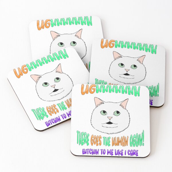 Item preview, UGhHHHHH There Goes The Human Again Bitching To Me Like I Care. eye rolling cat funny kitty kittens  designed and sold by LemonMuMu.