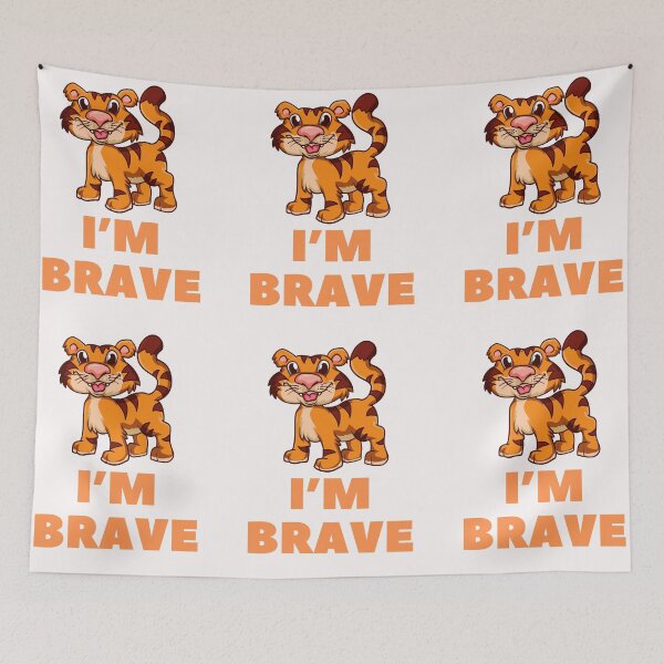 Item preview, I’m Brave-Baby Tiger-White Background  designed and sold by Trendi61.
