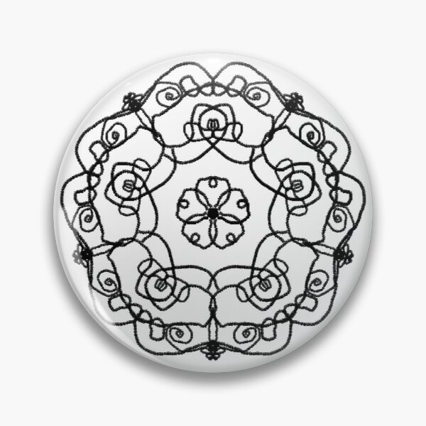 Item preview, ֎ LACE ֍ Black&White BW Scribbles ~Pentagon Flower~ Mandala Medallion Kaleidoscope Sacred Geometry~Day of Dead:Dia de los Muertos designed and sold by Spinning Plates 360.