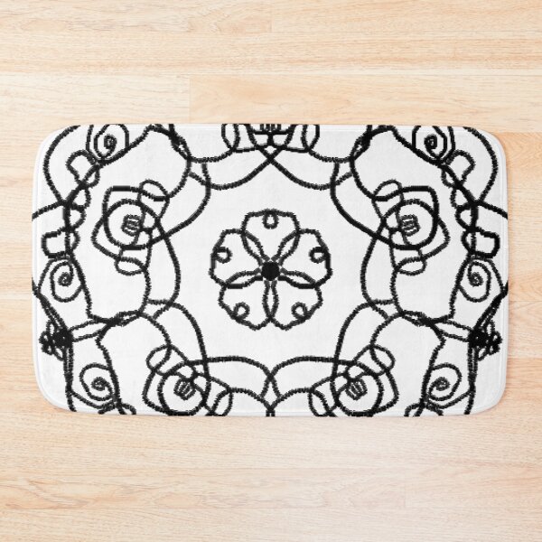 Item preview, ֎ LACE ֍ Black&White BW Scribbles ~Pentagon Flower~ Mandala Medallion Kaleidoscope Sacred Geometry~Day of Dead:Dia de los Muertos designed and sold by Spinning Plates 360.