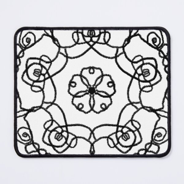 Item preview, ֎ LACE ֍ Black&White BW Scribbles ~Pentagon Flower~ Mandala Medallion Kaleidoscope Sacred Geometry~Day of Dead:Dia de los Muertos designed and sold by Spinning Plates 360.