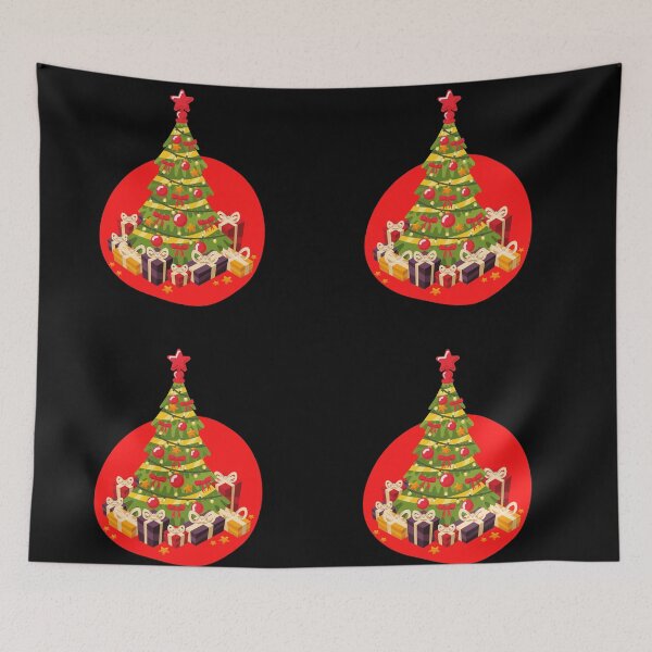Item preview, Hand Drawn Painted Christmas tree with balls illustration designed and sold by Red-ElYoubi.