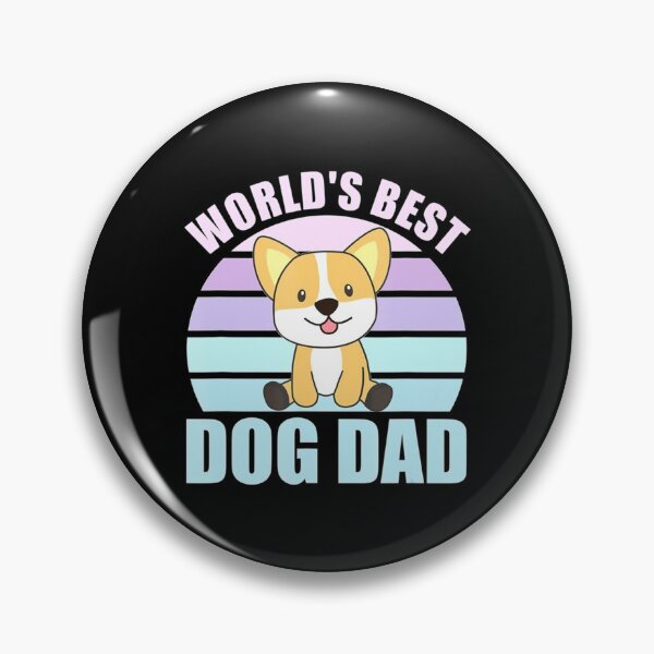 Item preview, Worlds Best Dog Dad   Dog Corgi Vintage Retro Sunset   designed and sold by LemonMuMu.