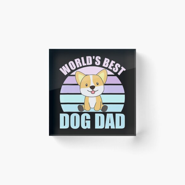 Item preview, Worlds Best Dog Dad   Dog Corgi Vintage Retro Sunset   designed and sold by LemonMuMu.