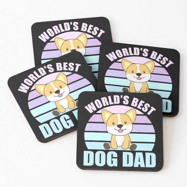 Item preview, Worlds Best Dog Dad   Dog Corgi Vintage Retro Sunset   designed and sold by LemonMuMu.