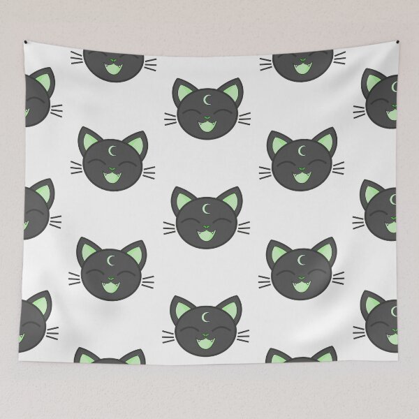 Item preview, Cat head with moon 1 designed and sold by thatsit-itslit.