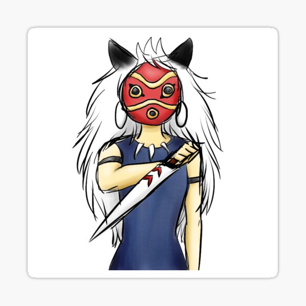 Masked Girl Fight With Her Sword Sticker