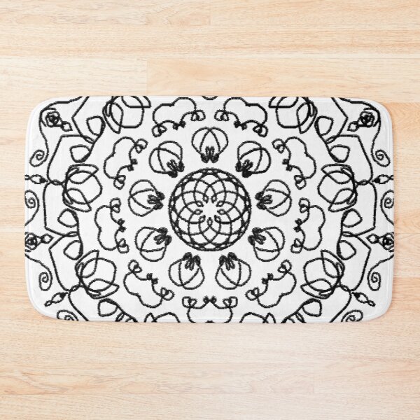 Item preview, ֎ LACE ֍ Black&White BW Scribbles ~Sun Circle~ Mandala Medallion Kaleidoscope Sacred Geometry~Day of Dead:Dia de los Muertos designed and sold by Spinning Plates 360.