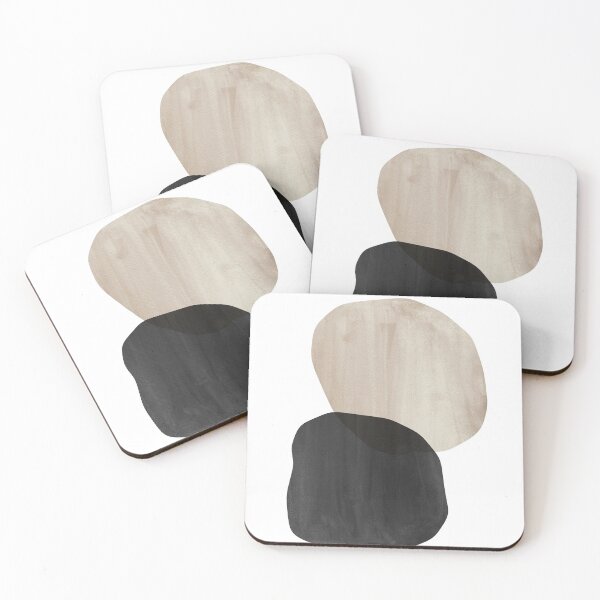 Item preview, Black and beige abstract stones designed and sold by WhalesWay.