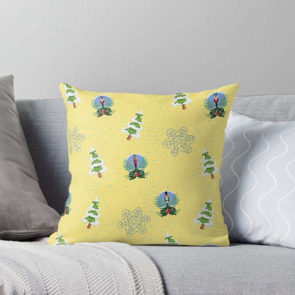 Item preview, Christmas Pattern Trees and snow globe in yellow 2021 designed and sold by SpiceDesign.