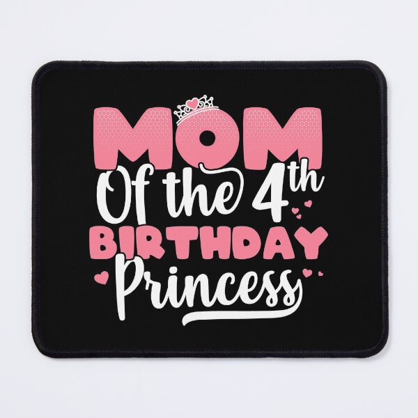 Item preview, Womens Mom Of The 4th Birthday Princess Girl 4 Years Old B-day graphic designed and sold by theodoros20.
