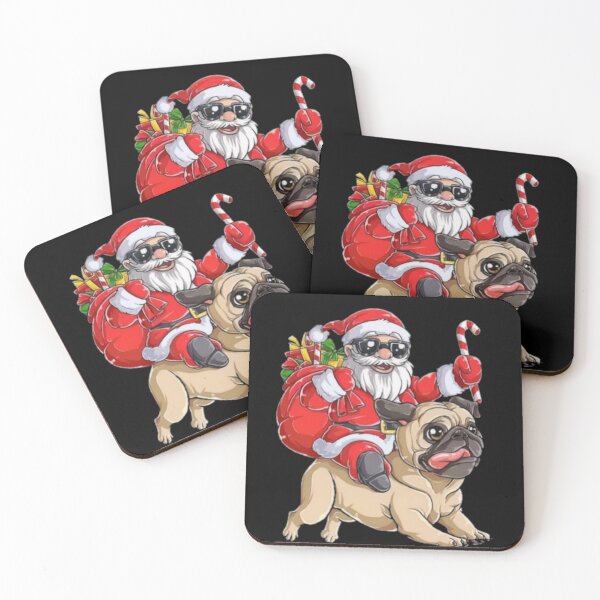 Item preview, Santa Riding Pug designed and sold by THISPUGVIBE.