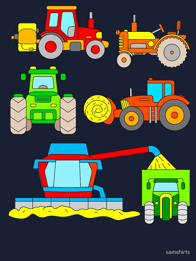 Thumbnail 2 of 2, Kids T-Shirt, Combines and tractors designed and sold by samshirts.