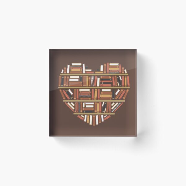 I Heart Books Bloc acrylique