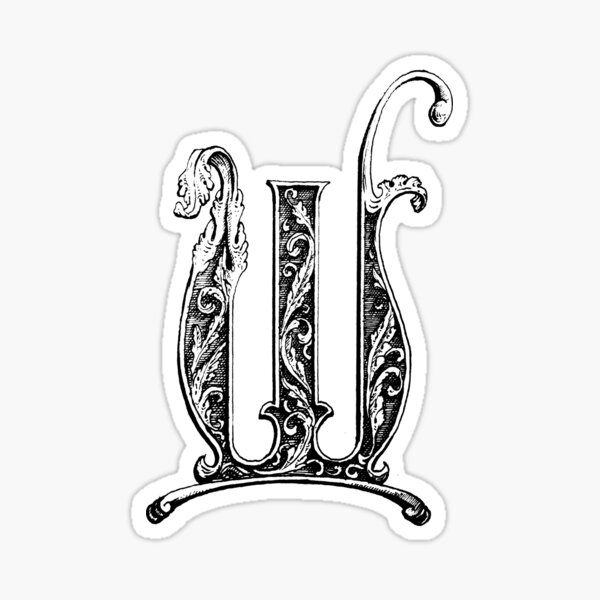 Ornamental letter W Sticker