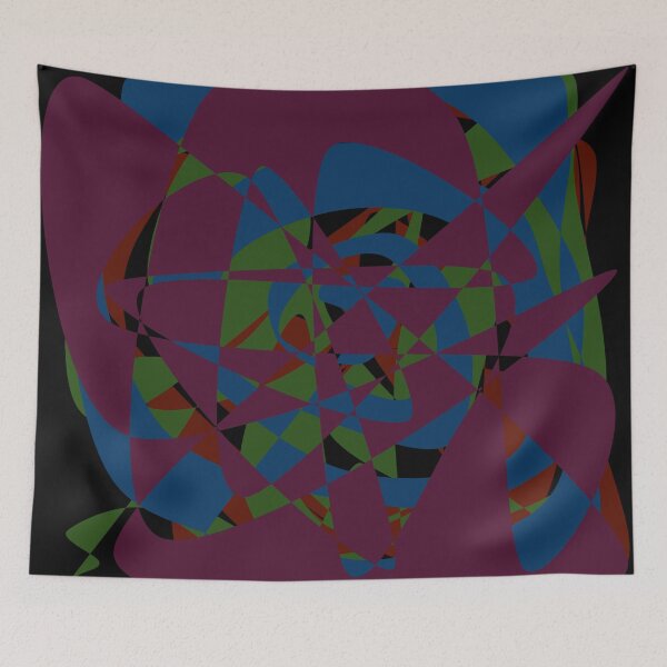 Item preview, Dark Red, Blue, Maroon, Green, And Black Abstract Art designed and sold by unknown30.