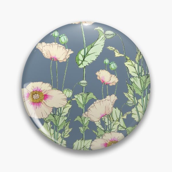 Item preview,  Beautiful Pale Pink Poppy Flowers, Vintage Illustration designed and sold by TrulyEpoque.