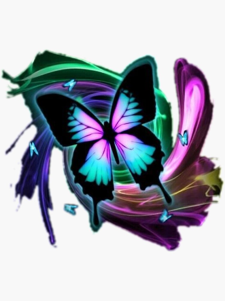 "Colorful Butterfly Purple Butterfly Emoji Cute Kawaii Epilepsy Awareness " Sticker by JoyHauss