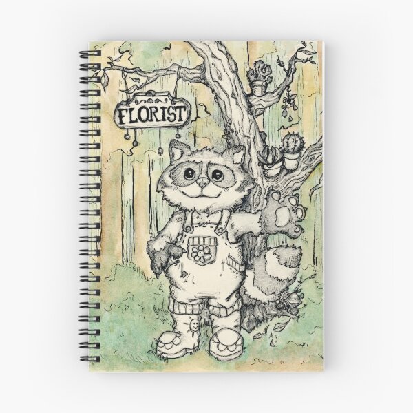 Item preview, Flower Shop Raccoon designed and sold by Tempera-Mentum.