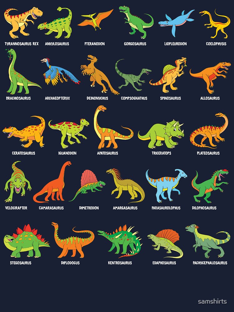 Dinosaur Species T-Rex Triceratops Dino Species Kids | Poster